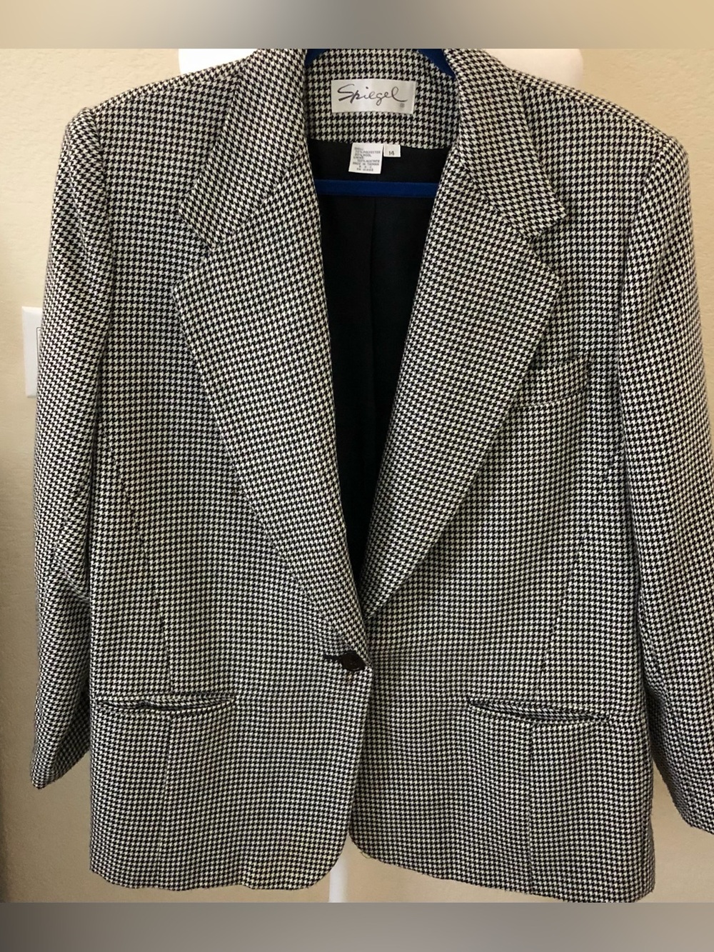 Spiegel Black and White Houndstooth Blazer